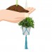 Orino Cotton Rope Macrame Plant Holder Dyed Hanging Planter Basket 4 Legs 40 Inch, Blue   